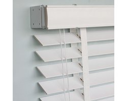 Houten Jaloezieën - Luxaflex - Raamdecoratie - Natuurlijk Materiaal - 75x175cm - Wit