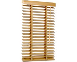 Houten Jaloezieën - Luxaflex - Vensterdecoratie - Echt Massief Hout - 60x130 cm - Natuurhoutkleur