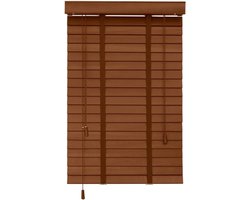 Houten Jaloezieën - Privacy Gordijnen - Raambekleding Thuis - Eenvoudig te Monteren - 135 x 130 cm - Bruin