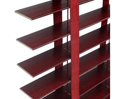 Houten Jaloezieën - Privacy Gordijnen - Raamdecoratie - 5cm Lamellen - B60xH150cm - Donkerrood