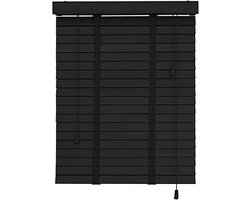 Houten Jaloezieën - Raambekleding - Licht Filteren - 50 mm Lat Breedte - 60x200 cm - Zwart