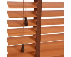 Houten Jaloezieën - Raambekleding Zonwering - Privacy en Licht - Natuurlijk Houtmateriaal - 120x260cm