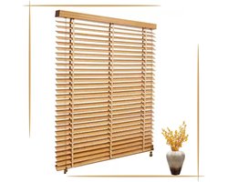 Houten Jaloezieën - Venetiaanse Gordijnen - Privacy en Zonwering - Natuurlijk Massief Hout - 50-150cm Breed