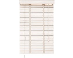 Houten Jaloezieën - Verduisterende Gordijnen - Studeerkamer Woonkamer - Aanpasbare Lamellen - 100x200cm - Wit
