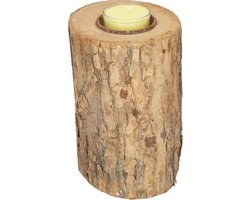 Houten kaarsenhouder -Kaarsenstandaard - Rustiek en modern design - Geschikt voor theelichten en stompkaarsen - Handgemaakt van duurzaam hout - Natuurlijke uitstraling voor woonkamer en slaapkamer - Perfect voor sfeervolle verlichting - Bruin