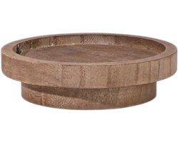 Houten Kaarsenhouder - Rond - Donkerbruin - 11 cm - Kaarsen Onderzetter - Woonaccessoires - Tafelbeschermer - 1 stuk