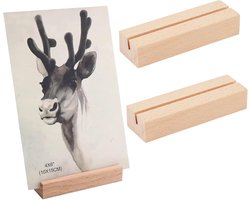 Houten kaarthouder, 15 x 4 x 2 cm, Houten tafel kaarthouder, Postkaarthouder met 5mm kaartslot, Menu kaarthouder, Foto houder voor bruiloft, Tafelnummer, Plaats kaarthouder, Foto stand
