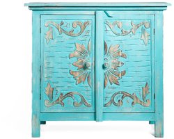 Houten kabinet kast celeste/burned flower