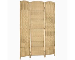 Houten Kamerscherm voor Binnen – 3 Panelen – Opvouwbare Roomdivider – Natuurlijk Hout
