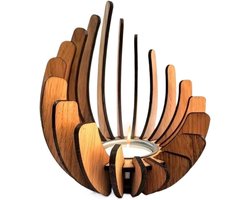 Houten Kandelaars - Theelichthouders Hout - Sfeervolle Decoratie - Veilig Basisontwerp - 153 x 143 cm - Natuurlijk