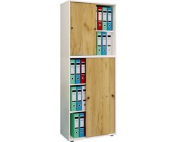 Houten kantoorkast Dossierkast Kantoormeubilair Kast Lona 5-voudige schuifdeuren