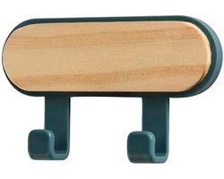Houten Kapstok Haken - Muur Ophanghaak Tas Hoedenhanger - Opbergen & Ordenen - Zelfklevend Transparant Ontwerp - 2 Haken - Diepblauw