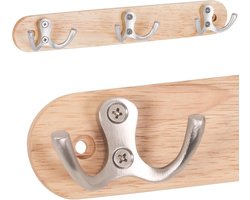 Houten Kapstok met 3 Haken - Wandmontage - Duurzaam & Stijlvol