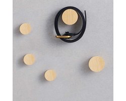 Houten kapstokhaakjes - 5 stuks - 2 grote en 3 kleine haken - belastbaar tot 15 kg