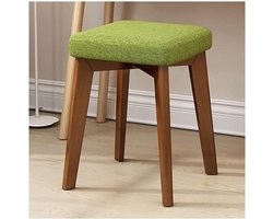 Houten Kaptafel Kruk - Make-up Bank Stoel - Voeten Rusten - Stevig Eiken Hout - 32x32x45cm - Niet gespecificeerd