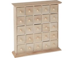 Houten kast met 25 laden - Beige opbergmeubel voor creatief gebruik
