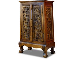 Houten Kast - Opbergkast Commode - Slaapkamer Opbergen - Handgemaakt Uniek Design - 80x45x30 cm - Koloniaal