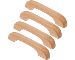 Houten Kastgrepen - Lade Knoppen - Meubel Upgrade - Duurzaam Beukenhout - 12.7x2.8x1.5cm - Natuurlijk Hout
