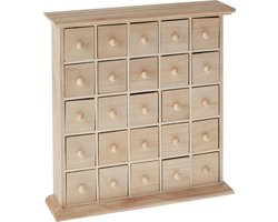 Houten kastje met 25 laden, beige