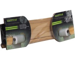 Houten keukenrolhouder voor aan de muur 37 x 13 cm - Keukenbenodigdheden - Keukenaccessoires - Keukenpapier/keukenrol houders - Muurhouders voor in de keuken