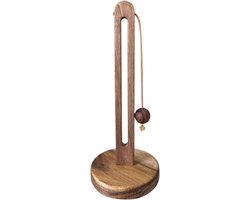 Houten keukenrolhouder - vrijstaande boerderijkeukenorganizer - past op de meeste papierrollen