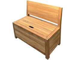 Houten kinderbankje met opbergruimte – Teakhouten opbergbank voor binnen & buiten – Stevig, duurzaam & veilig – Ideaal voor (buiten)speelgoed opbergen