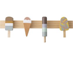 Houten kinderkapstok Ijsjes