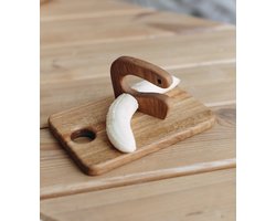 Houten Kindermes met Snijplank Hoog Kwaliteit Extra Duurzaam - Kindermessen - Houten Kinderbestek - Leren Snijden en Koken voor Kinderen - Montessori Speelgoed - Motoriek Speelgoed - Sensorisch Speelgoed - Hardhouten Uitvoering - WoodyDoody