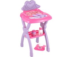 Houten Kinderstoel voor Poppen met Accessoires en Voedingsset - Speelgoed voor Kinderen vanaf 3 Jaar