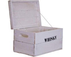 Houten Kist - Decoratieve Box - Opbergen en Decoratie - Gemaakt van oud hout - M 42x27x25cm - Shabby Wit