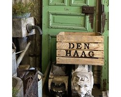 Houten Kist DEN HAAG | LiefsLabel | Handgemaakt | Krat | Fruitkist | Veilingkrat | Souvenir | Opbergkist | Speelgoedkist | Krantenbak | Verhuiscadeau | Cadeau Housewarming | Vintage