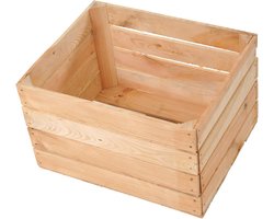Houten Kist - Fruitkist Appelbak - Decoratie Opbergen - Nieuw Licht Hout - 50x40x30cm - Natuurlijk