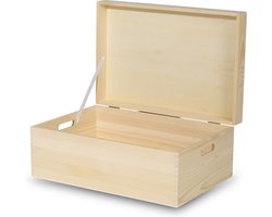 Houten kist | houten kist met deksel | 60x40x24cm | XXXL | houten opbergkist | speelgoedkist | handvatten | documenten | speelgoed | herinneringenbox | herinneringenkist | houten box | Top kwaliteit