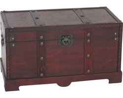 Houten kist Houten kist Schatkist Valce antiek look 30x57x29cm ~ hoekig