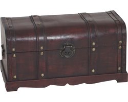 Houten kist Houten kist Schatkist Valce antiek look 30x57x29cm ~ rond