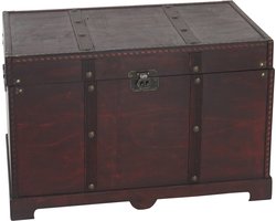 Houten kist Houten kist Schatkist Valce antiek look 39x67x38cm ~ hoekig