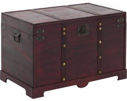 Houten kist Houten kist Schatkist Valce antiek look 49x77x47cm ~ hoekig