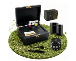 Houten kist met afsluitbare box, UV-glazen, uitneembare tablet en smartphonehouder