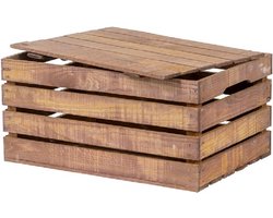 Houten Kist met Deksel - Groot, Bruin / Cadeaukist / Geschenkverpakking / Doos / Gift / Cadeau
