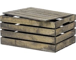 Houten Kist met Deksel - Groot, Zwart / Cadeaukist / Geschenkverpakking / Doos / Gift / Cadeau