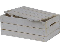 Houten Kist met Deksel - Klein, Wit / Cadeaukist / Geschenkverpakking / Doos / Gift / Cadeau