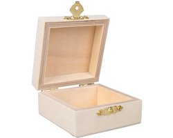 Houten kist met klapdeksel - decoratief en multifunctioneel - 1 stuk - FSC-gecertificeerd