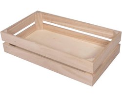 Houten kist met latten-look – FSC-gecertificeerd, 35,5 x 20,3 x 8,4 cm