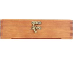 Houten Kist - Opbergdoos Hout - Desktop Organisatie - Vintage Zwevend Laag - 22 x 12 x 7 cm
