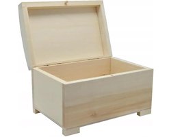Houten Kist - Opbergdoos Sieraden - Hobby Knutselen - Ecologisch Materiaal - 12.5 x 8.5 cm - Natuurhout