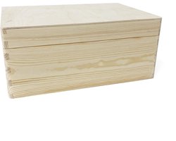 Houten kist - opbergkist met klepdeksel 29,5 x 19,5 x 13cm. Herinneringskist-speelgoedkist-gereedschapskist-opberger-knutselkist. Onbehandeld.