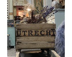 Houten Kist UTRECHT | LiefsLabel | Handgemaakt | Krat | Fruitkist | Veilingkrat | Souvenir | Opbergkist | Speelgoedkist | Krantenbak | Verhuiscadeau | Cadeau Housewarming | Vintage