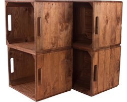Houten Kisten - Opbergbakken - Decoratieve Opslag - Handgemaakt Rustiek Design - 32x375x325cm - Gebruikt