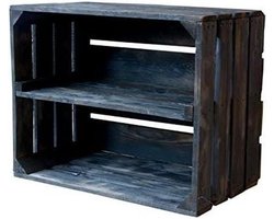Houten Kisten - Opbergdozen - Meubels Maken - Met Middenplank - 50 x 40 x 30 cm - Zwart
