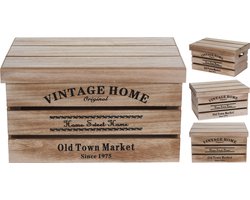 Houten kisten set -Vintage - Decor-Interieur-Meubelstuk-Wood Box-Nachtkast-Houten Kist-Hout-Opberger -Salontafels - Wijnrek - Nachtkastjes